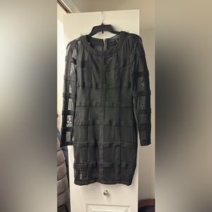 Black see through bondage dress